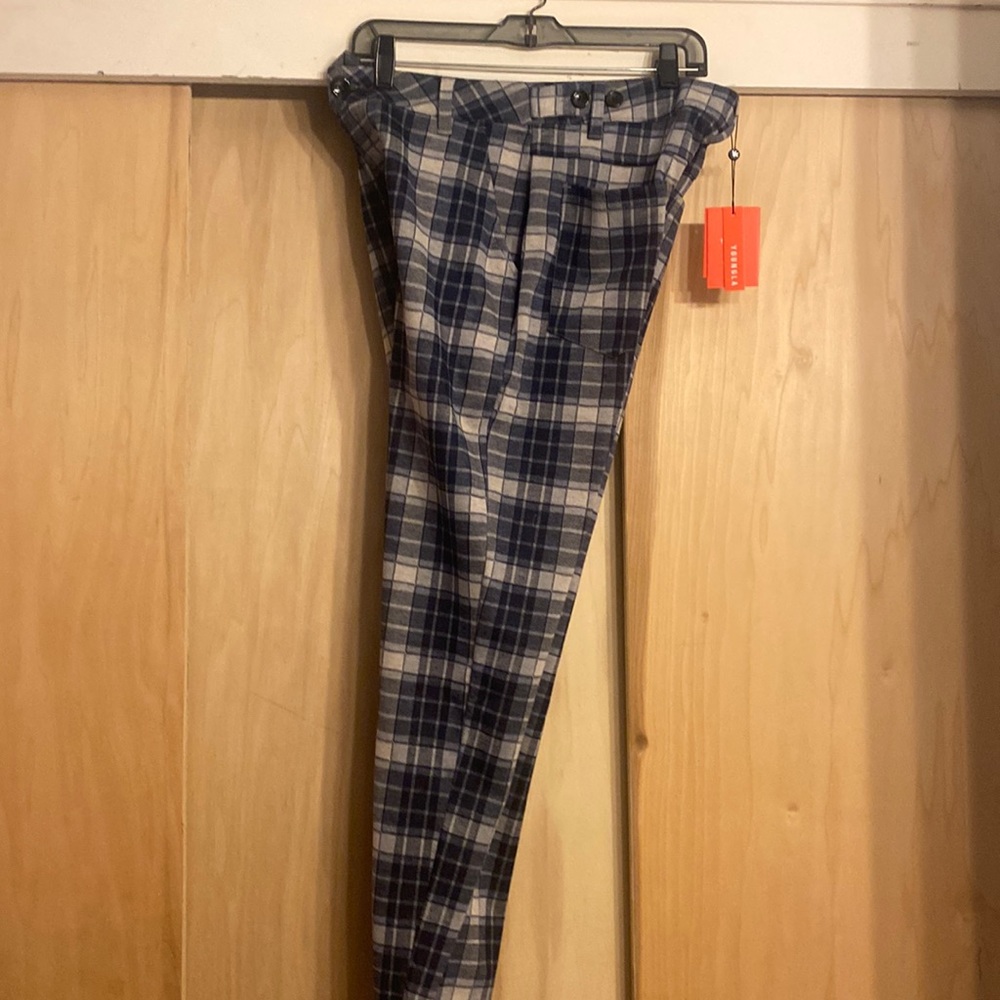 BNWT men’s YoungLA blue plaid dress pants